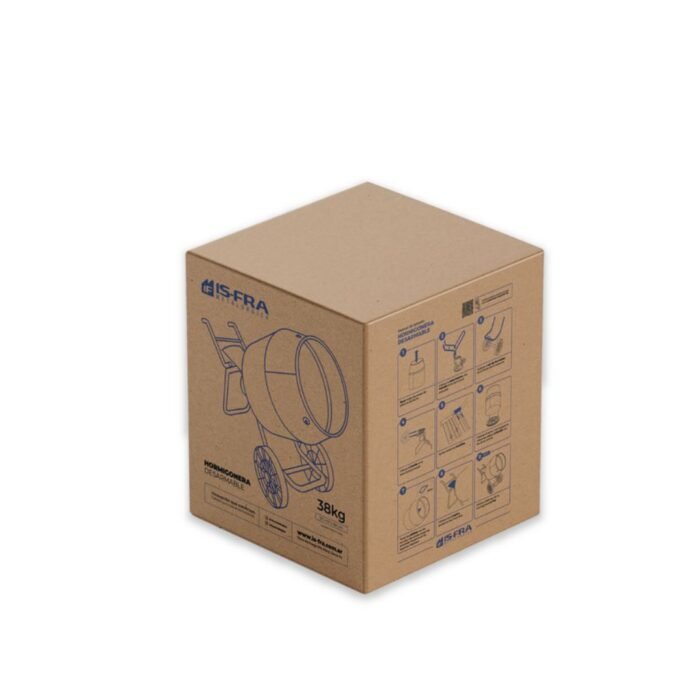 Hormigonera desarmable 130 L - Motor 3/4 HP - Rueda plastica - Imagen 2